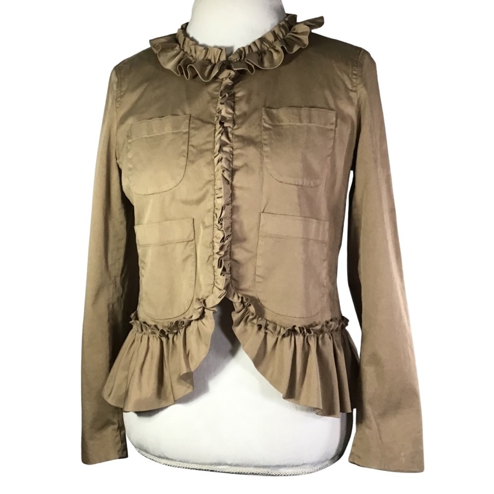 Ruffled Tan Women's Jacket